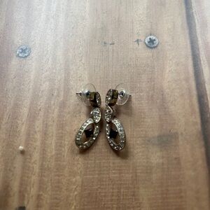 Elegant Silver and Black Drop Earrings